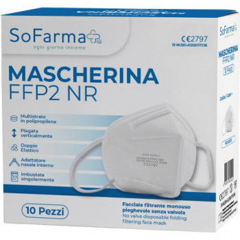 MASCHERINA FFP2 BIANCA 10 PEZZI SOFARMAPIU'