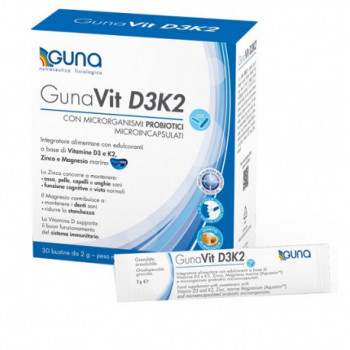 GUNA VIT D3K2 INTEGRATORE ALIMENTARE OSSA E DENTI SANI 30BST