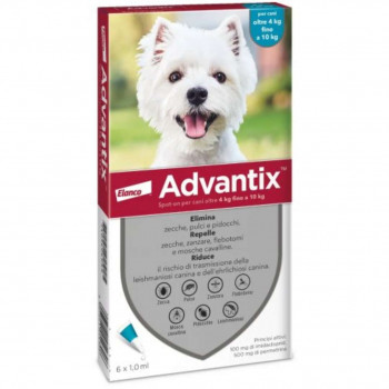 ADVANTIX SPOT ON CANI 4–10 KG ANTIPARASSITARIO PIPETTE 6P