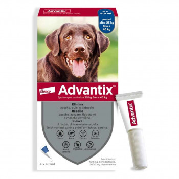 ADVANTIX SPOT ON CANI 25–40 KG ANTIPARASSITARIO 6 PIPETTE