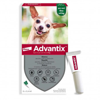 ADVANTIX SPOT ON CANI 0–4 KG ANTIPARASSITARIO 6 PIPETTE
