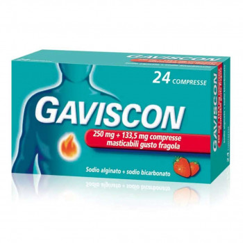 GAVISCON 250MG + 133,5MG MASTICABILI FRAGOLA BRUCIORE STOMACO 24 CPR