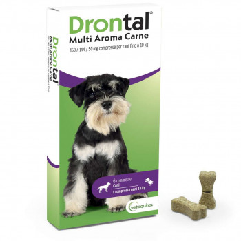 DRONTAL MULTI CANE VERMIFUGO ANTIPARASSITARIO FINO 10KG 6 COMPRESSE