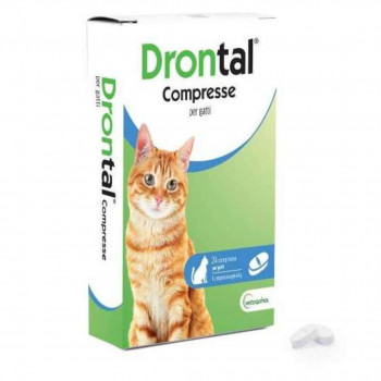 DRONTAL GATTO VERMIFUGO ANTIPARASSITARIO VERMI INTESTINALI 24 COMPRESSE