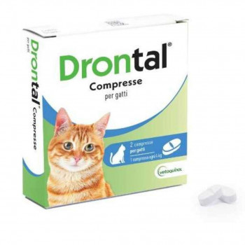 DRONTAL GATTO VERMIFUGO ANTIPARASSITARIO VERMI INTESTINALI 2 COMPRESSE