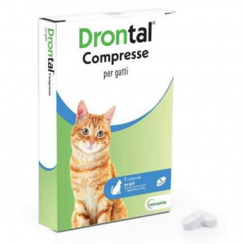 DRONTAL GATTO VERMIFUGO ANTIPARASSITARIO VERMI INTESTINALI 8 COMPRESSE
