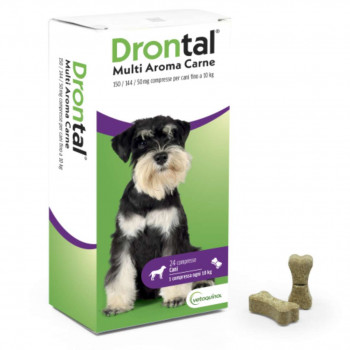 DRONTAL MULTI CANE VERMIFUGO ANTIPARASSITARIO FINO 10KG 24 COMPRESSE