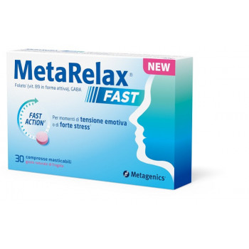METARELAX FAST 30 COMPRESSE MASTICABILI GUSTO NATURALE DI FRAGOLA SENZA GLUTINE SENZA LATTOSIO CON EDULCORANTI