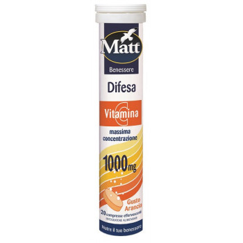 MATT BENESSERE DIFESA VITAMINA C 20 COMPRESSE EFFERVESCENTI GUSTO ARANCIA