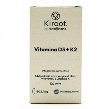 KIROOT BY NUTRIBIOTICA VITAMINA D3+K2 120 PERLE SENZA GLUTINE SENZA LATTOSIO