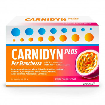 CARNIDYN PLUS INTEGRATORE ENERGIA E VITALITÀ PASSION FRUIT 20 BUSTINE
