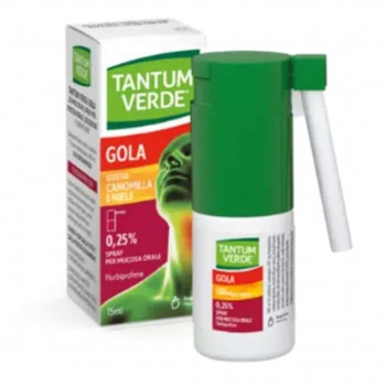ANGELINI TANTUM VERDE GOLA MAL DI GOLA CAMOMILLA MIELE 0,25%