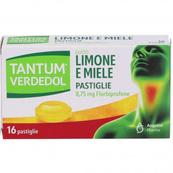 ANGELINI TANTUM VERDEDOL MAL DI GOLA LIMONE MIELE 8,75 MG 16 PASTIGLIE
