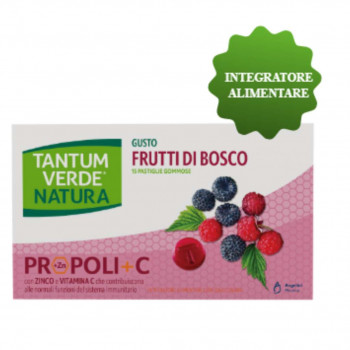 ANGELINI TANTUM VERDE NATURA MAL DI GOLA FRUTTI DI BOSCO 15 PASTIGLIE