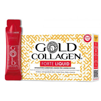 GOLD COLLAGEN FORTE LIQUID 10 STICKS DA 25 ML GUSTO PESCA MELA E ARANCIA CON EDULCORANTE
