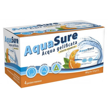 AQUASURE ACQUA GELIFICATA ARANCIA EDULCORATA MULTIPACK 4 PEZZI DA 125 G