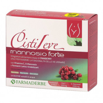CISTILEVE MANNOSIO FORTE 14 BUSTINE DA 3 G AROMA NATURALE FRUTTI ROSSI CON EDULCORANTE STEVIA SENZA ZUCCHERI SENZA GLUTINE SENZA