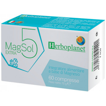 HERBOPLANET MAGSOL 5 EXTRA INTEGRATORE MAGNESIO ENERGIA 60 COMPRESSE.