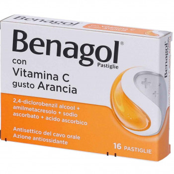 BENAGOL VITAMINA C GUSTO ARANCIA ANTISETTICO CAVO ORALE 16 PASTIGLIE