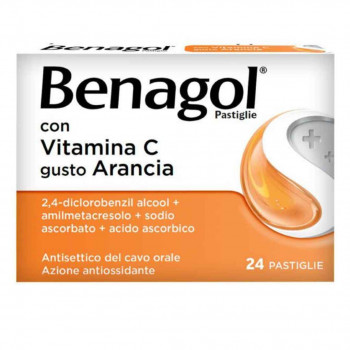 BENAGOL VITAMINA C GUSTO ARANCIA ANTISETTICO CAVO ORALE 24 PASTIGLIE