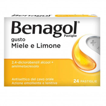 BENAGOL MIELE E LIMONE ANTISETTICO CAVO ORALE MAL DI GOLA 24 PASTIGLIE